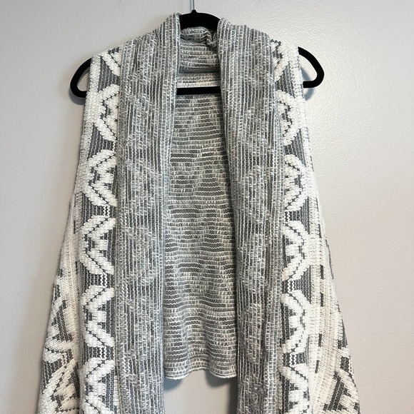 Boho Chunky Knit Draped Fringe Trim Sweater Vest Size M - Picture 6 of 11